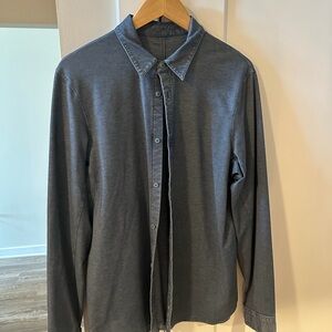 Grayish Blue Long Sleeve Lululemon Button Up Shirt